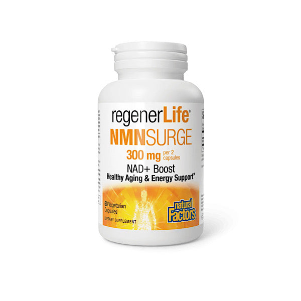 Natural Factors regenerLife NMNSurge 300mg NAD+ Boost, 60 Veg Capsules