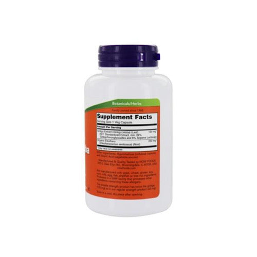 Now Foods, Ginkgo Biloba 120 mg, 100 Veg Capsules