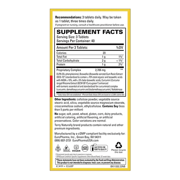 Terry Naturally Curamin Extra Strength w/ BCM-95 - 120 Tablets