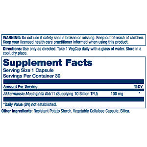 Solaray, Akkermansia Postbiotic, 10 Billion TFU, 30 VegCaps
