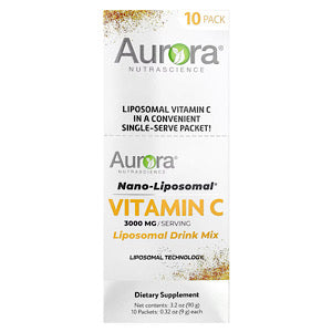 Aurora Nutrascience Nano-Liposomal®, Vitamin C, Liposomal Drink Mix, 10 Packets, 0.32 oz 9 g Each