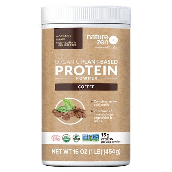 Nature Zen, Organic, Plant Protein Powder, Coffee, 16oz