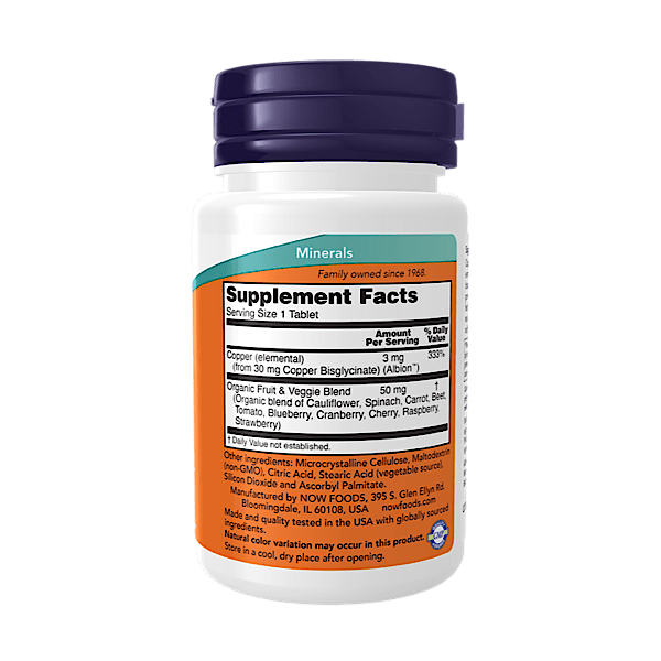 Now Foods, Copper Glycinate 3mg, 120 T