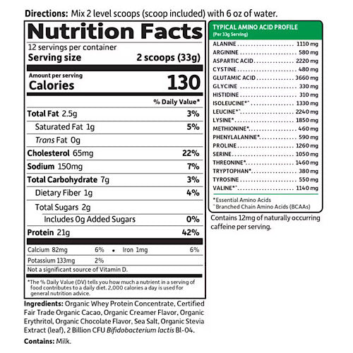 Garden of Life, Organic Whey Protein, Grass-Fed, Chocolate Cacao, 13.96 oz