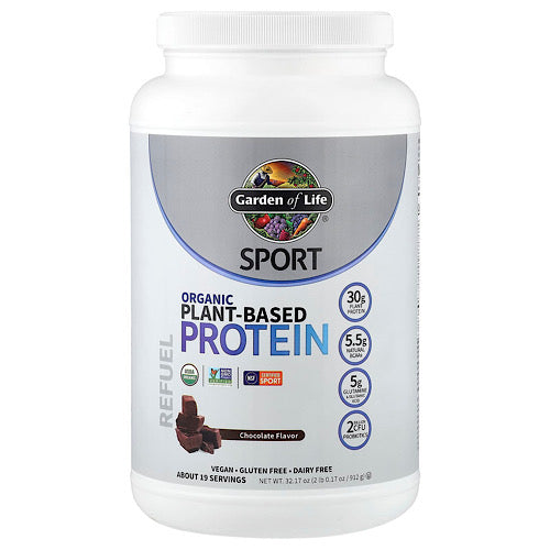 Garden of Life Sport Organic Plant-Based Protein Chocolate, 29.6 oz Powder
