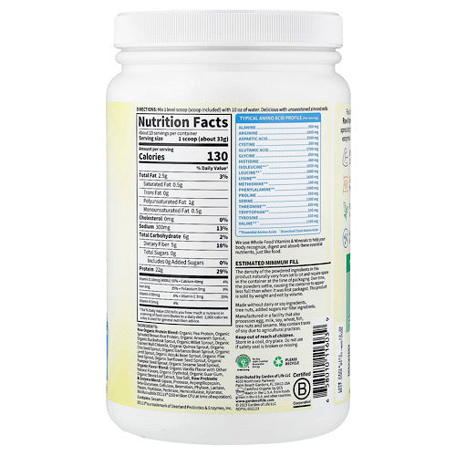 Garden of Life Raw Organic Protein Vanilla, 22 oz Powder