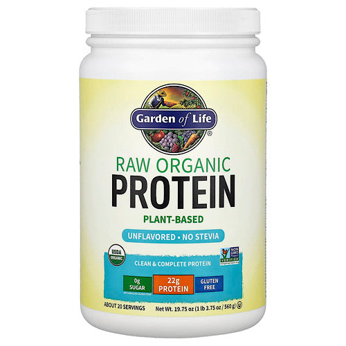 Garden of Life Raw Organic Protein Unflavored - No Stevia, 19.75 oz Powder