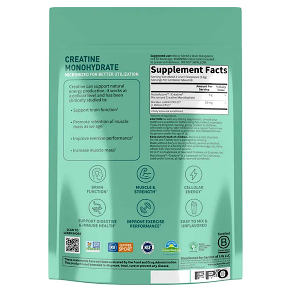 Garden of Life, Creatine, Micronized Monohydrate 12.27oz