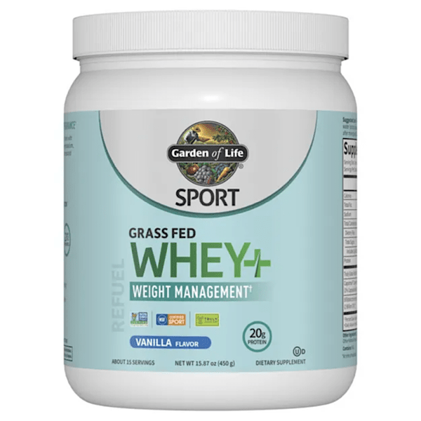 Garden of Life Grass Fed Whey+Weight Management, Vanilla, 15.87oz