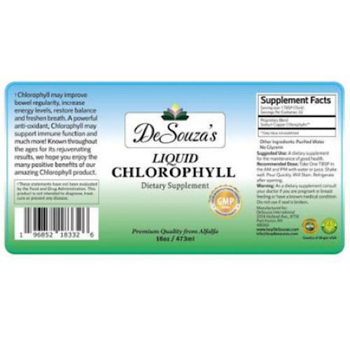 DeSouza's Premium Quality Liquid Chlorophylll, 16 fl oz