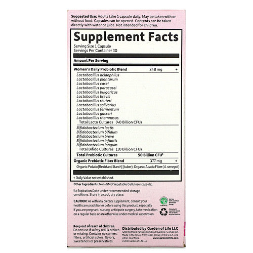 Dr. Formulated Probiotics, Once Daily Women's, 50 Billion, 30 Vegetarian Capsules