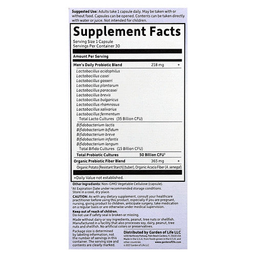 Dr. Formulated Probiotics, Once Daily Men's, 50 Billion, 30 Vegetarian Capsules
