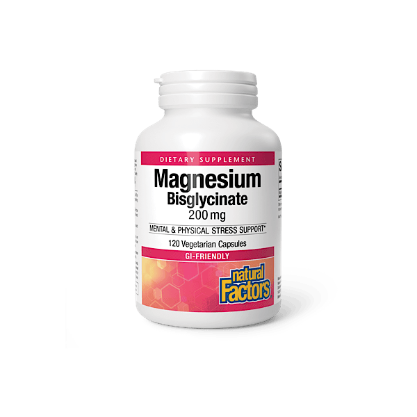 Natural Factors Magnesium Bisglycinate 200mg, 120 Veg Capsules