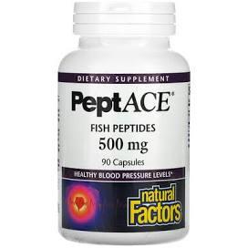 Natural Factors PeptACE Fish Peptides 500 Mg, 90 Capsules