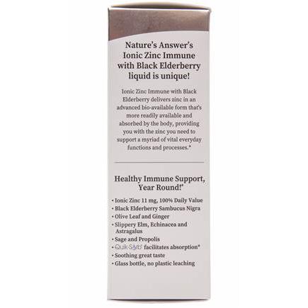 Nature’s Answer Ionic Zinc Immune with Black Elderberry, 4 fl oz