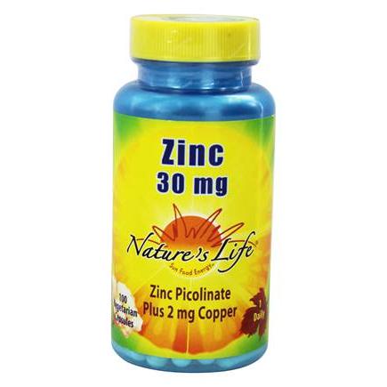 Nature’s Life Zinc Picolinate 30 mg, 100 Veg Capsules