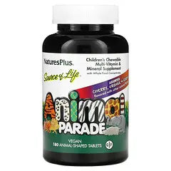 Nature's Plus Animal Parade Children’s Multivitamin, Assorted Cherry, Orange, & Grape - 180 Chewable Tablets