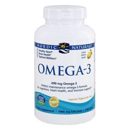 Nordic Naturals Omega-3 690 mg, Lemon, 120 Softgels