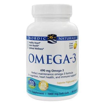 Nordic Naturals Omega-3 690 mg, Lemon, 60 Softgels