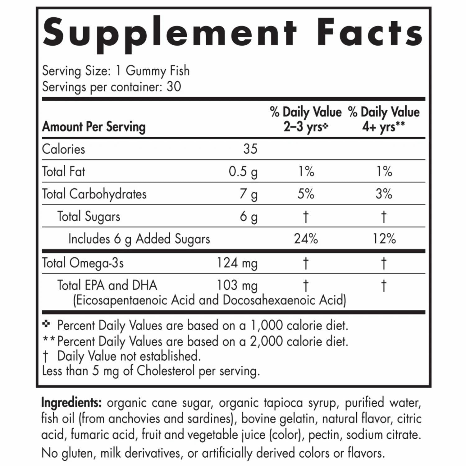 Nordic Naturals Omega-3 Gummy Fish 124 mg, Tangerine, 30 Gummy Fish