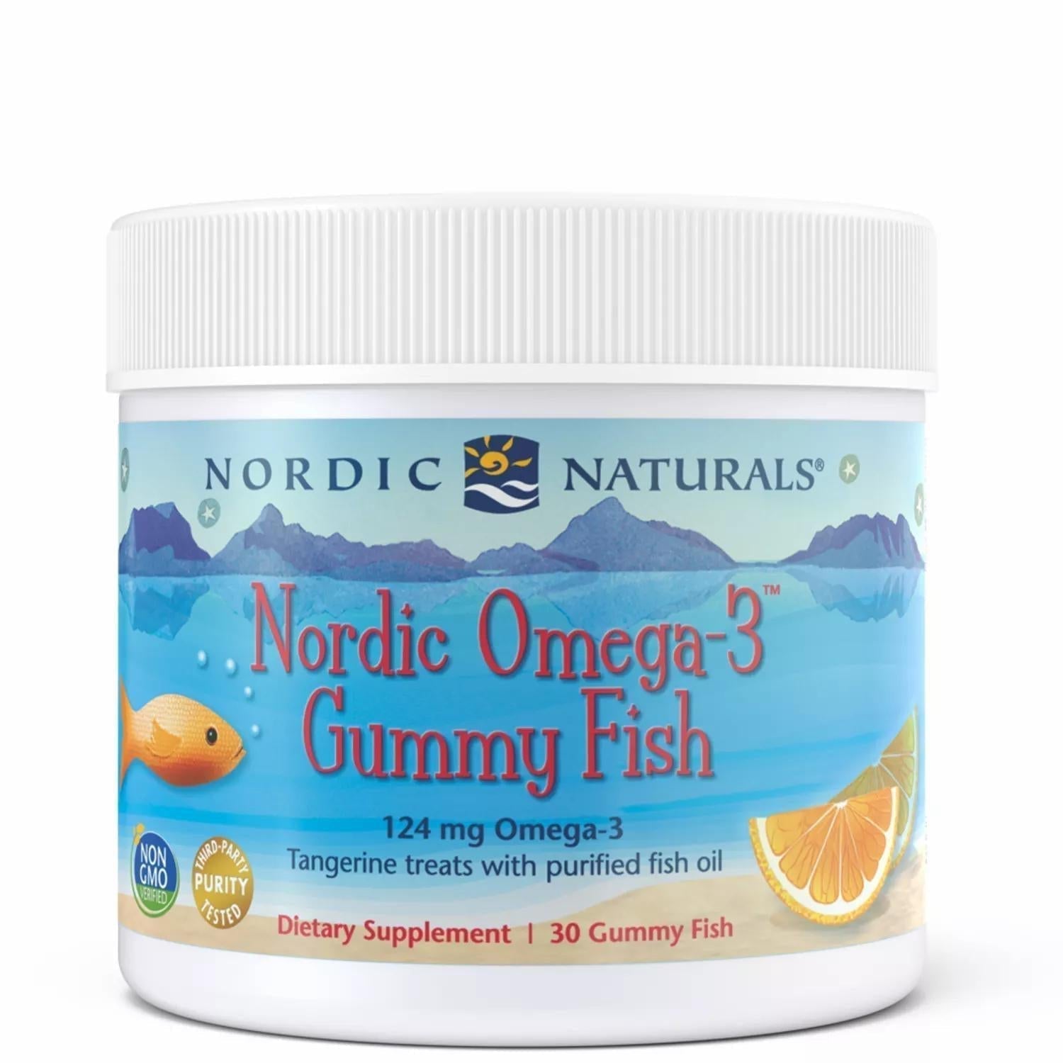 Nordic Naturals Omega-3 Gummy Fish 124 mg, Tangerine, 30 Gummy Fish