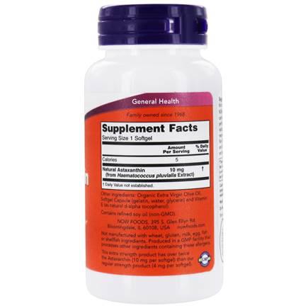 Now Foods, Astaxanthin 10 mg, 60 Softgels