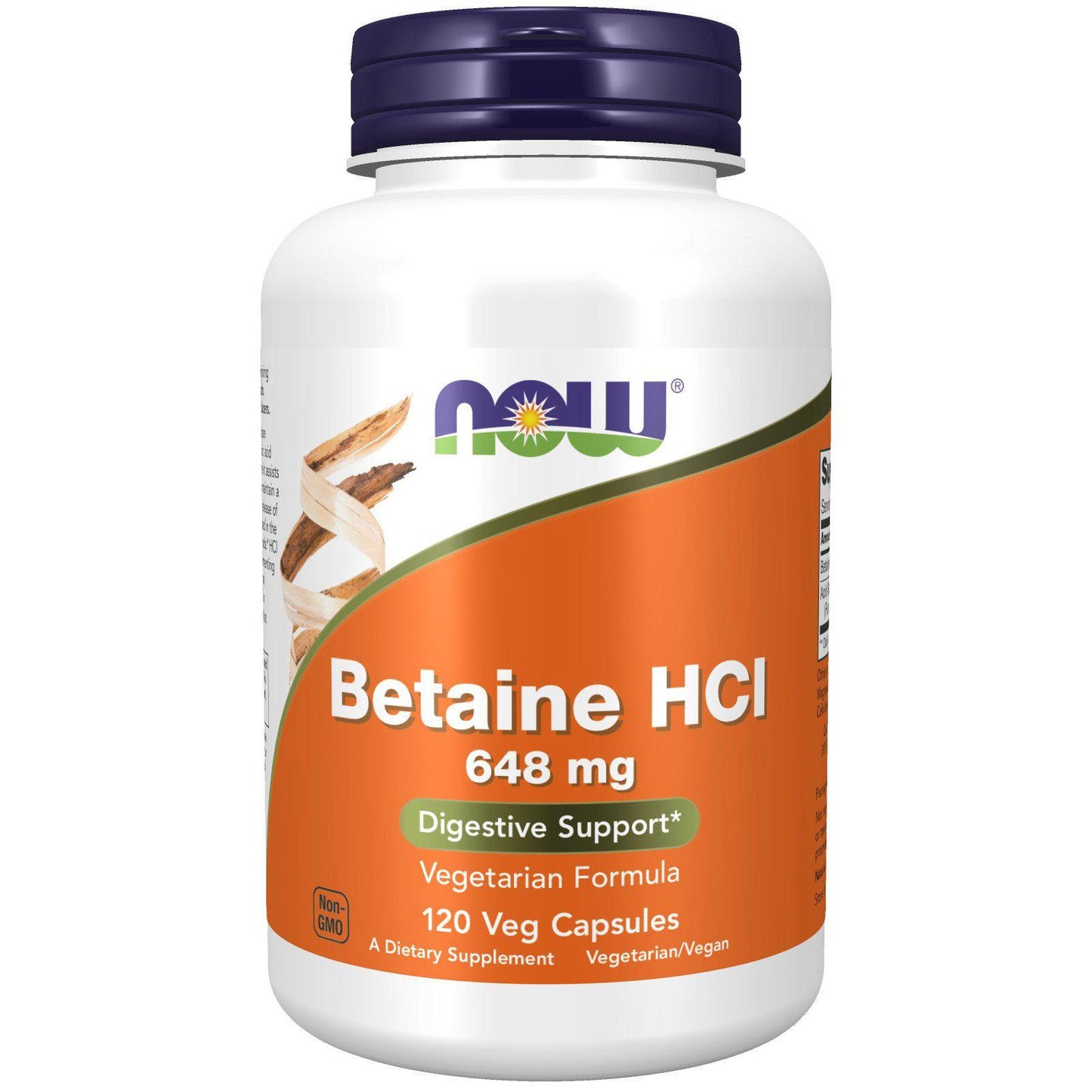 Now Foods, Betaine HCL 648 mg, 120 Veg Capsules