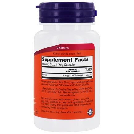 Now Foods, Biotin 1000 mcg, 100 Veg Capsules