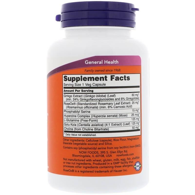 Now Foods, Brain Elevate - 60 Veg Capsules