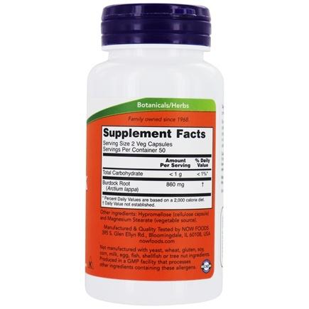 Now Foods, Burdock Root 430 mg - 100 Veg Capsules