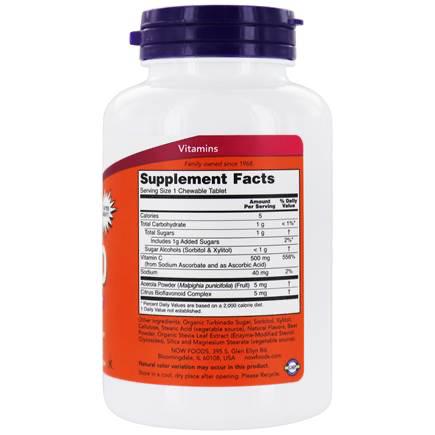 Now Foods, Chewable C - 500, Cherry Berry, 100 Tablets