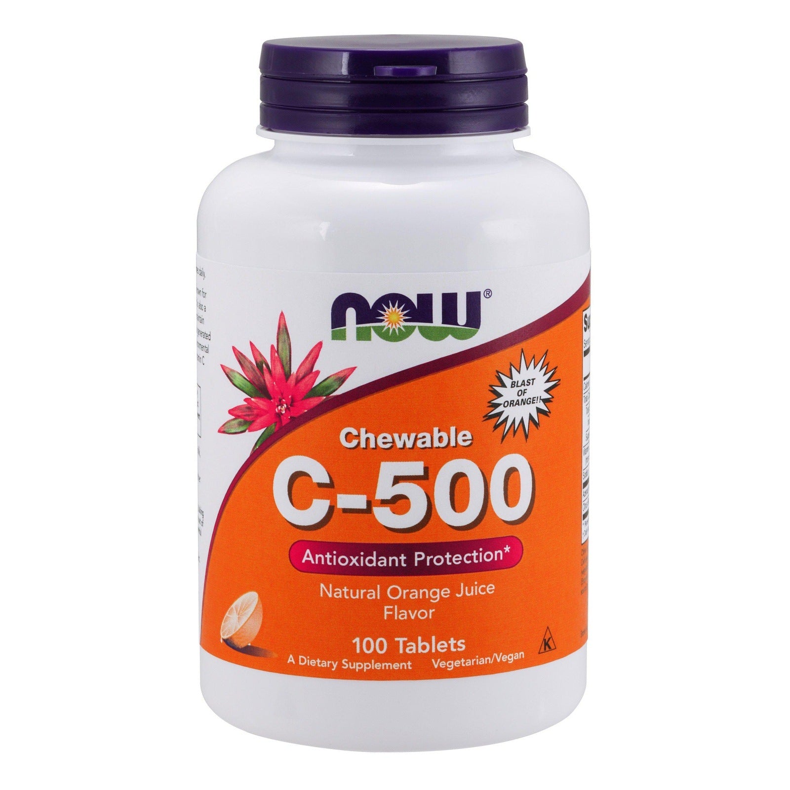 Now Foods, Chewable C - 500, Orange Juice, 100 Tablets