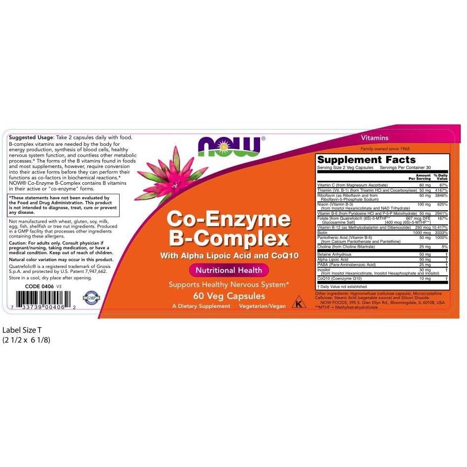 Now Foods, Co-Enzyme B-Complex, 60 Veg Capsules