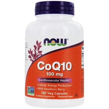 Now Foods, CoQ10 100 mg w/ Hawthorn Berry, 180 Veg Capsules