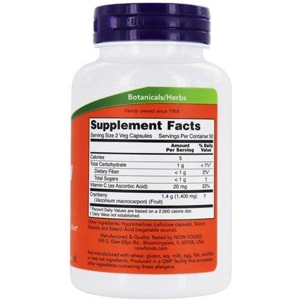 Now Foods, Cranberry Caps- 100 Veg Capsules