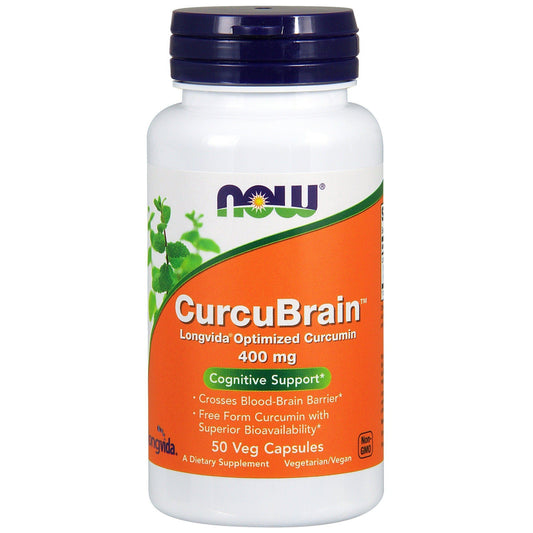 Now Foods, CurcuBrain Cognitive Support 400 mg. - 50 Veg Capsules