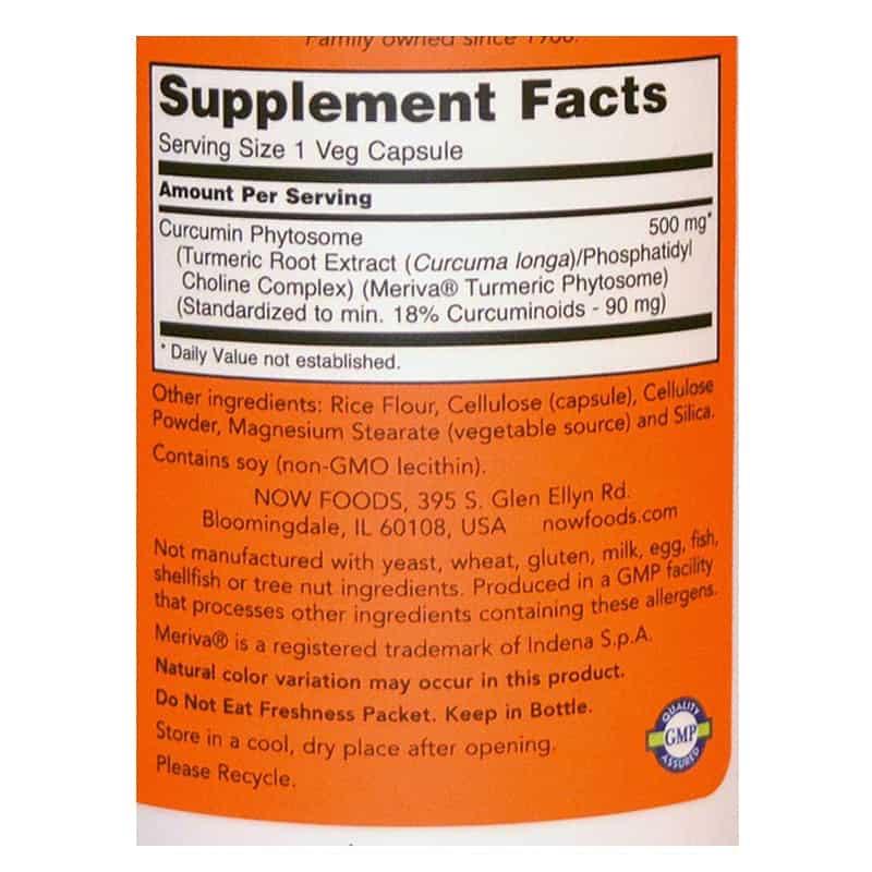 Now Foods, Curcumin Phytosome 500 mg, 60 Veg Capsules