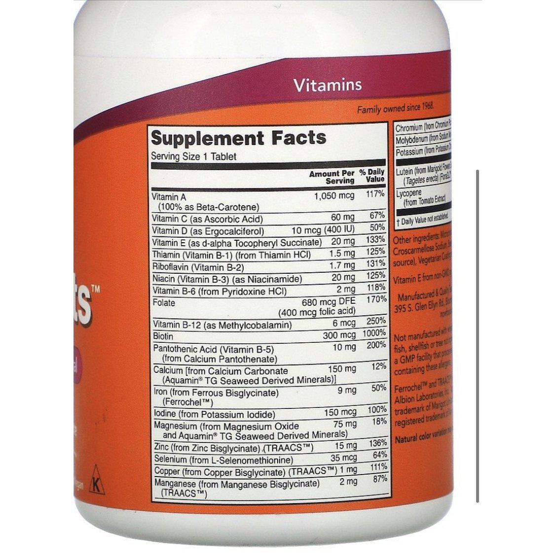 Now Foods, Daily Vits, 100 Tablets