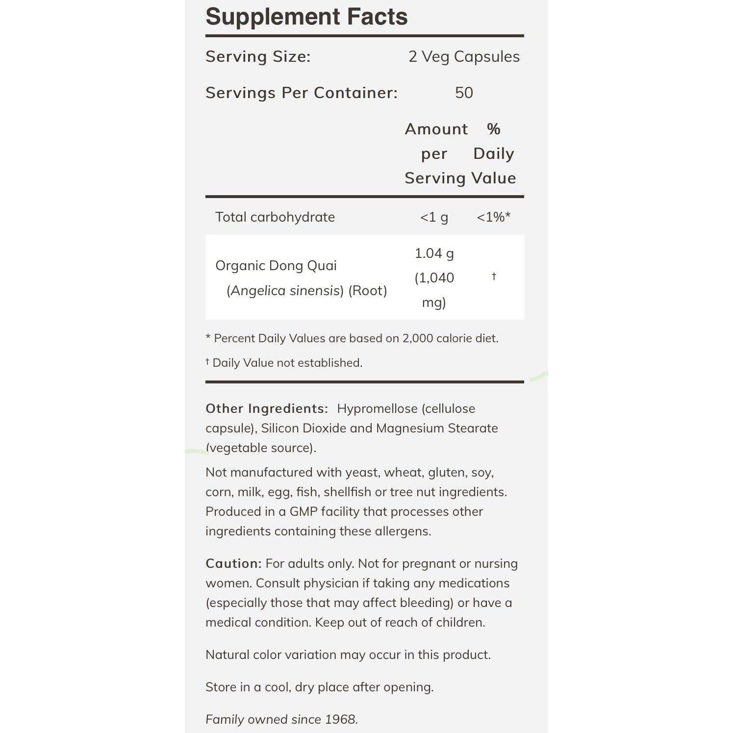 Now Foods, Dong Quai 520 mg - 100 Veg Capsules