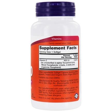 Now Foods, E-400 with Mixed Tocopherols 268 mg (400 IU), 50 Softgels