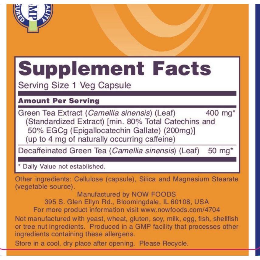 Now Foods, EGCg Green Tea Extract - 90 Veg Capsules