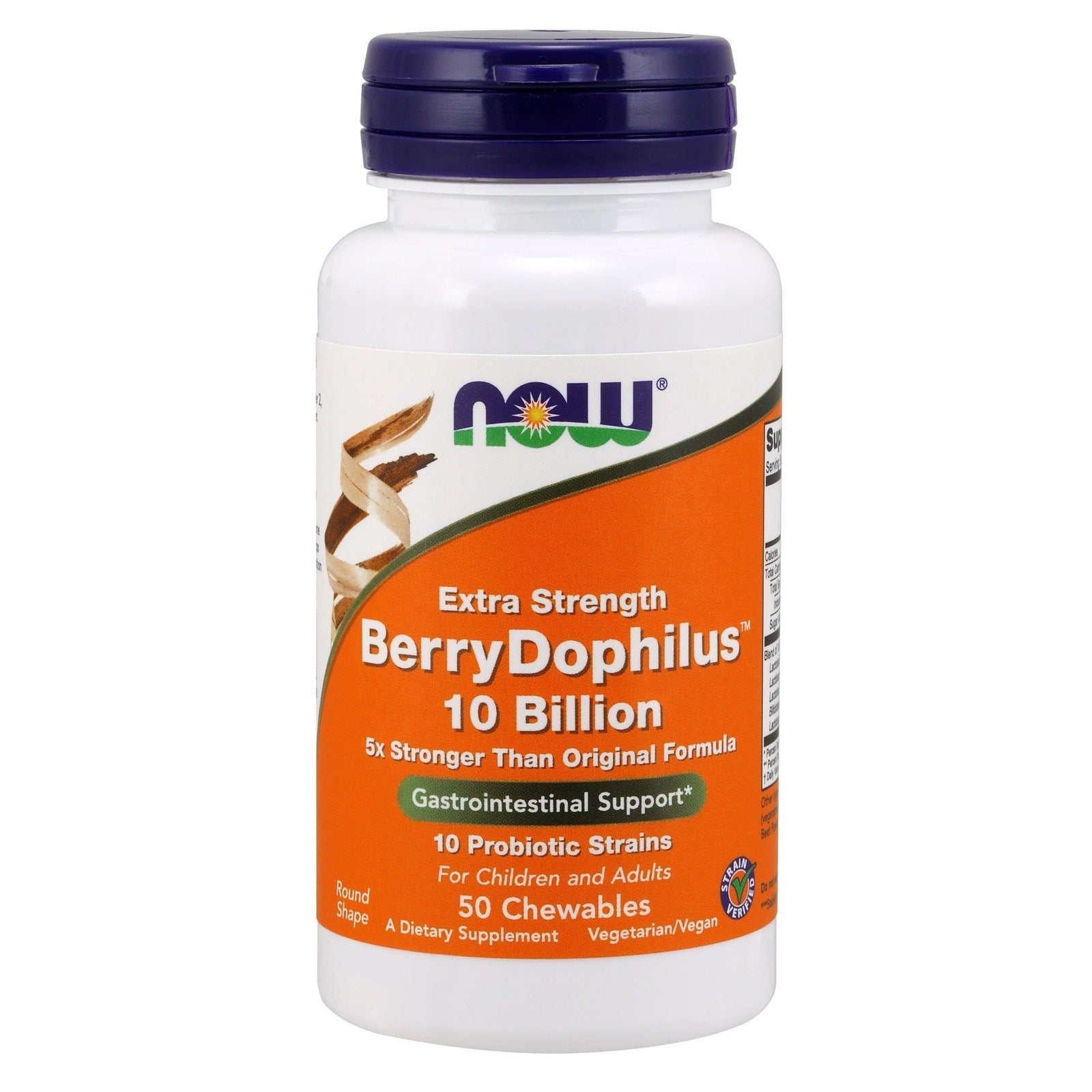 Now Foods, Extra Strength BerryDophilus 10 Billion - 50 Chewable Tablets