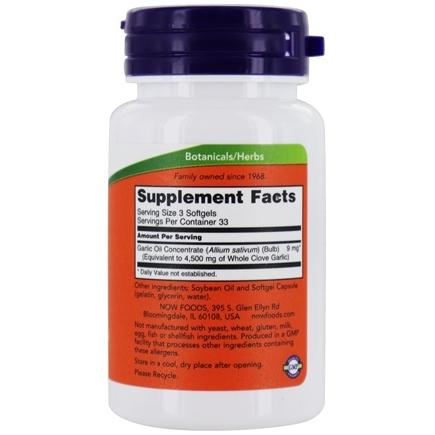 Now Foods, Garlic Oil 1500 mg - 100 Softgels