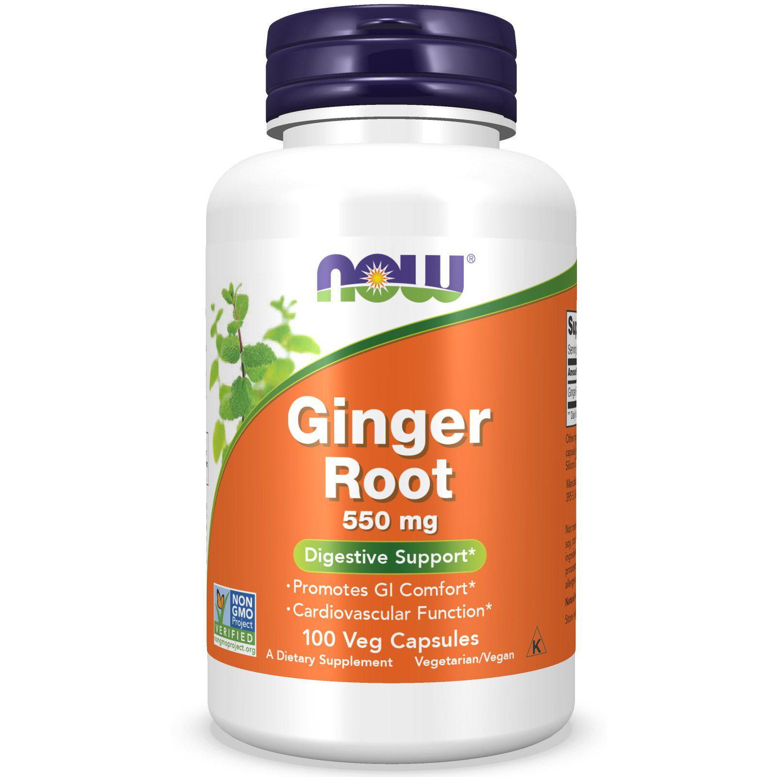 Now Foods, Ginger Root 550 mg, 100 Veg Capsules