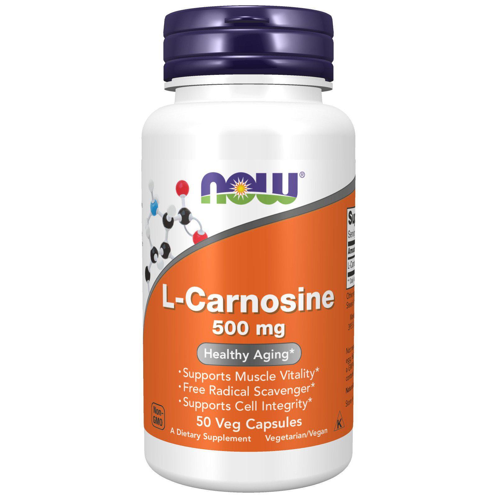 Now Foods, L-Carnosine 500 mg, 50 Veg Capsules