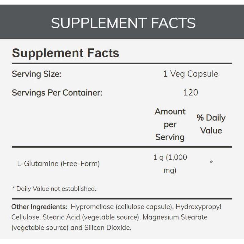 Now Foods, L-Glutamine 1000 mg - 120 Veg Capsules