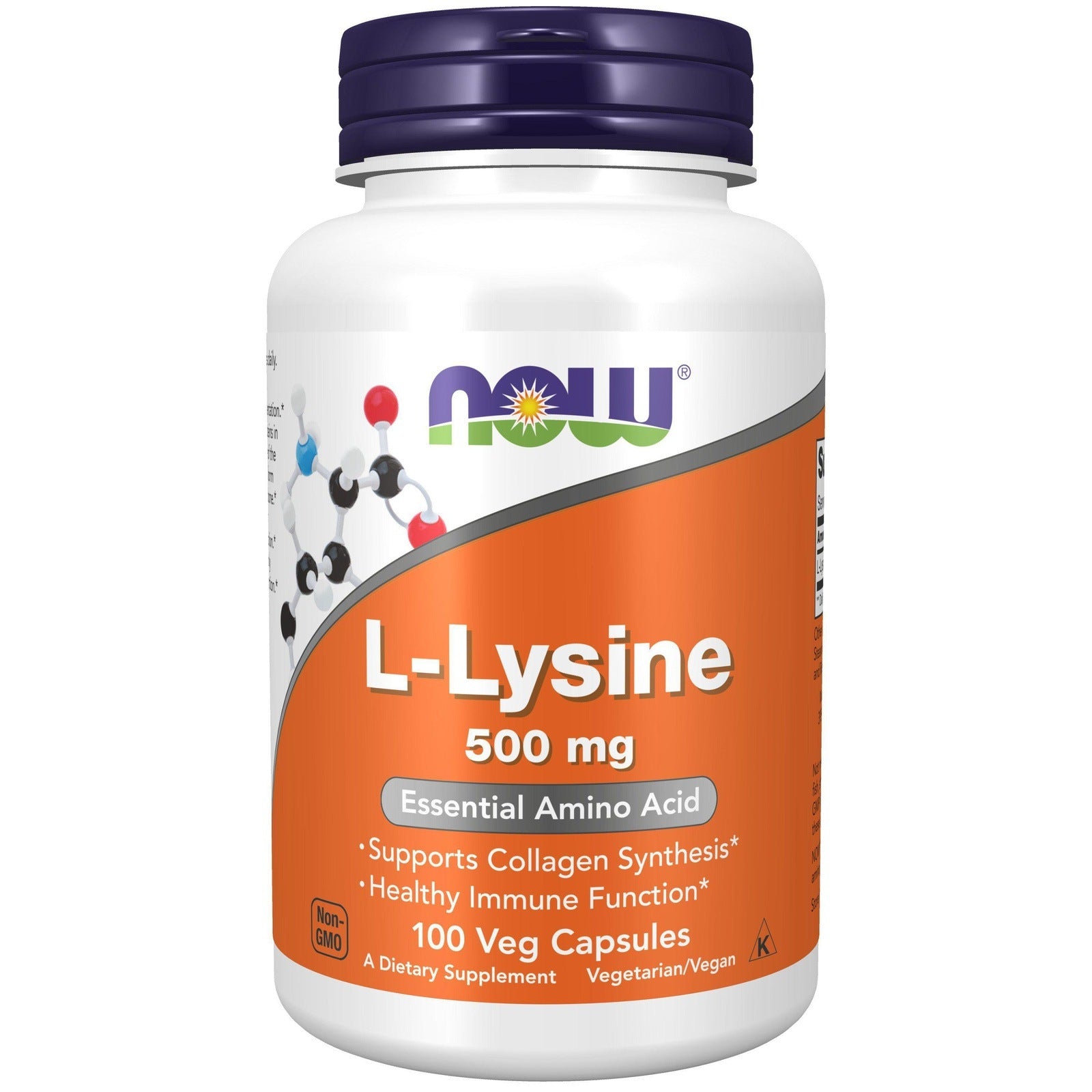Now Foods, L-Lysine 500 mg, 100 Veg Capsules