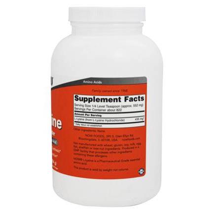 Now Foods, L-Lysine Pure Powder - 1 lb.
