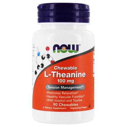 Now Foods, L-Theanine 100 mg, 90 Chewables