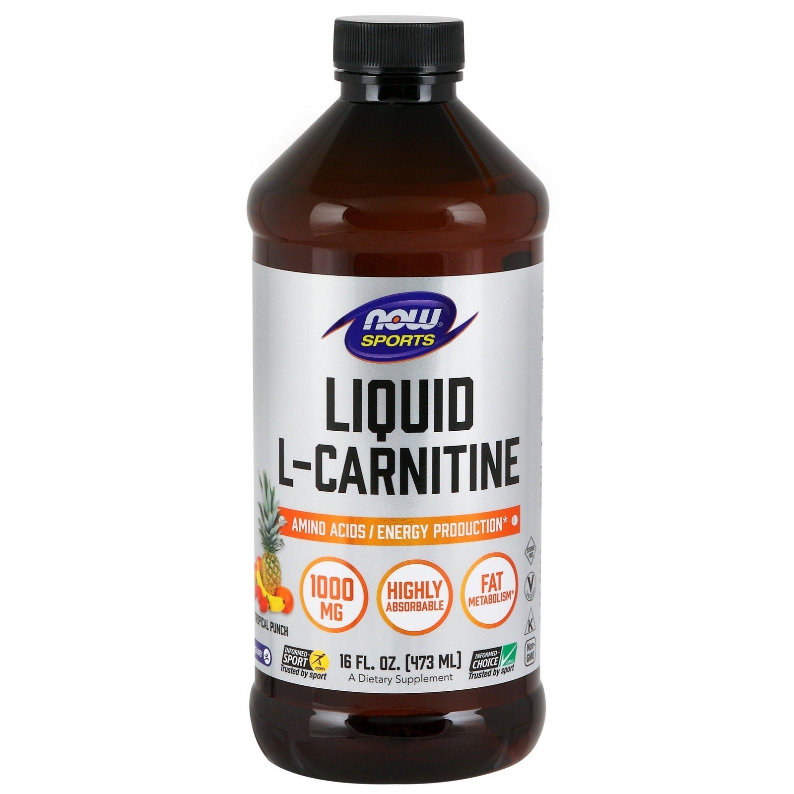 Now Foods, Liquid L Carnitine 1000 mg, Tropical Punch, 16 fl oz